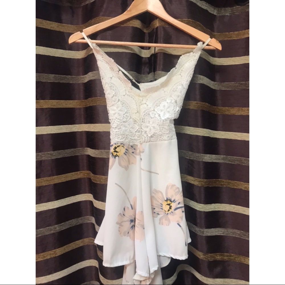 Lace floral romper